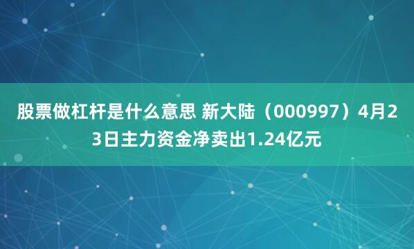 股票做杠杆是什么意思 新大陆（000997）4月23日主力资金净卖出1.24亿元