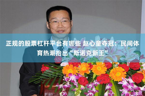 正规的股票杠杆平台有哪些 赵心童夺冠：民间体育热潮抬出“斯诺克新王”