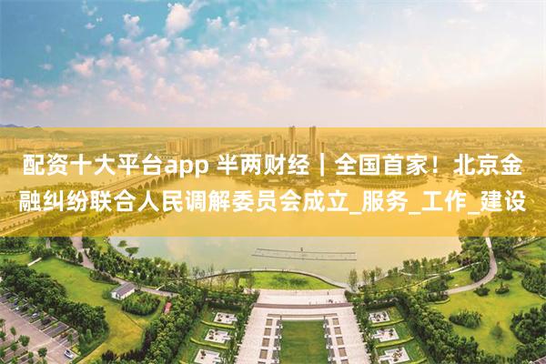配资十大平台app 半两财经｜全国首家！北京金融纠纷联合人民调解委员会成立_服务_工作_建设