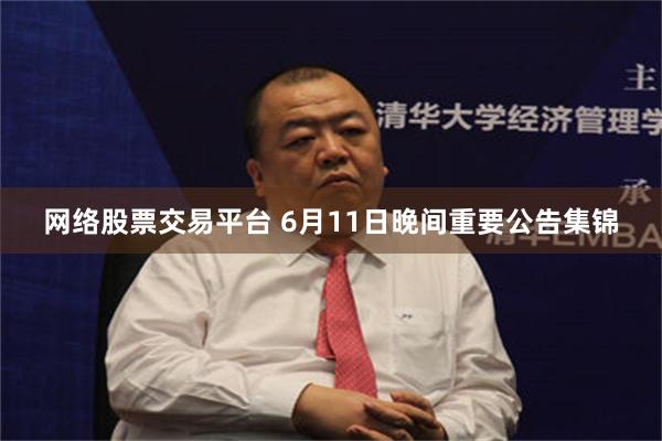 网络股票交易平台 6月11日晚间重要公告集锦