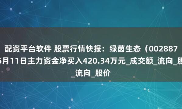 配资平台软件 股票行情快报：绿茵生态（002887）6月11日主力资金净买入420.34万元_成交额_流向_股价