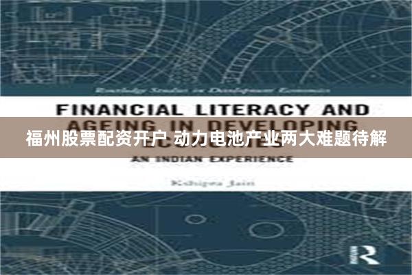 福州股票配资开户 动力电池产业两大难题待解
