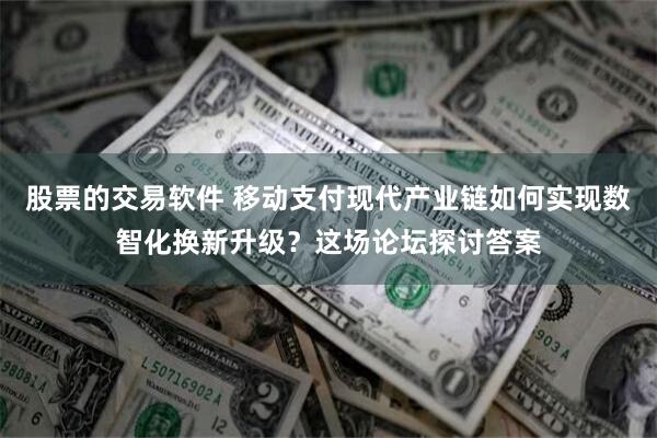 股票的交易软件 移动支付现代产业链如何实现数智化换新升级？这场论坛探讨答案