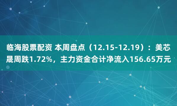 临海股票配资 本周盘点（12.15-12.19）：美芯晟周跌1.72%，主力资金合计净流入156.65万元