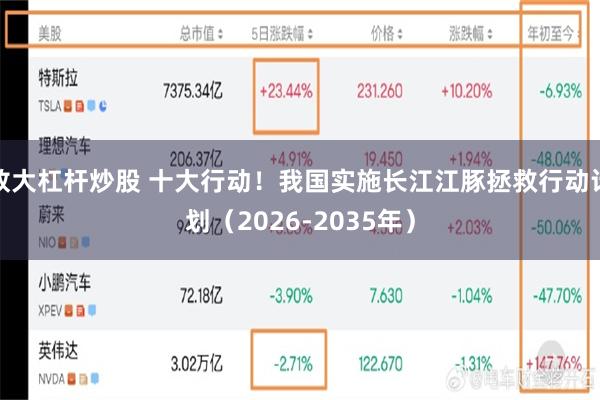 放大杠杆炒股 十大行动！我国实施长江江豚拯救行动计划（2026-2035年）