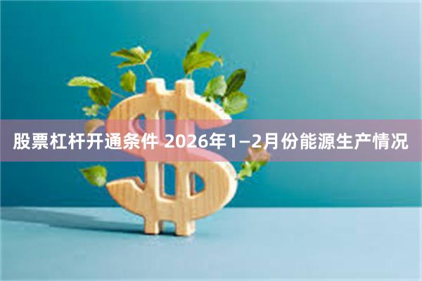 股票杠杆开通条件 2026年1—2月份能源生产情况