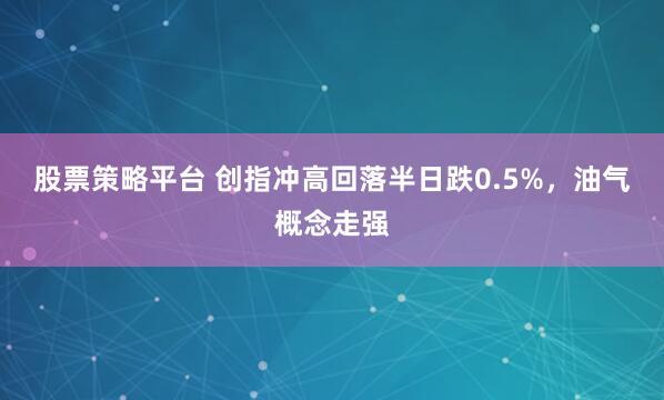 股票策略平台 创指冲高回落半日跌0.5%，油气概念走强