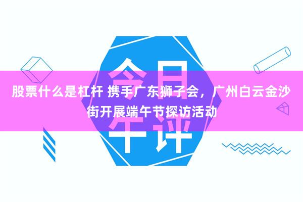 股票什么是杠杆 携手广东狮子会，广州白云金沙街开展端午节探访活动