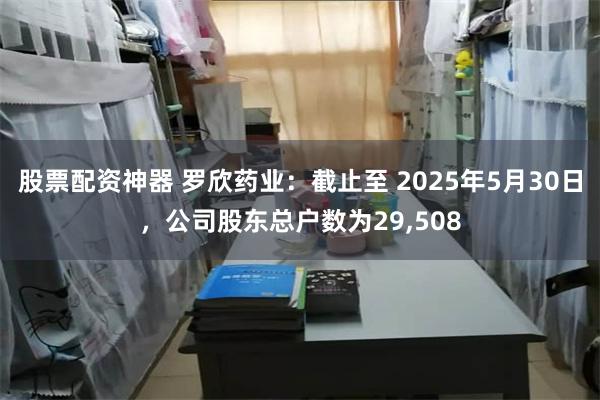股票配资神器 罗欣药业：截止至 2025年5月30日，公司股东总户数为29,508
