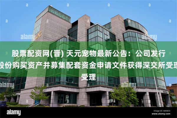 股票配资网(晋) 天元宠物最新公告：公司发行股份购买资产并募集配套资金申请文件获得深交所受理
