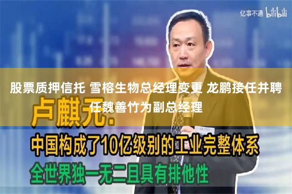 股票质押信托 雪榕生物总经理变更 龙鹏接任并聘任魏善竹为副总经理