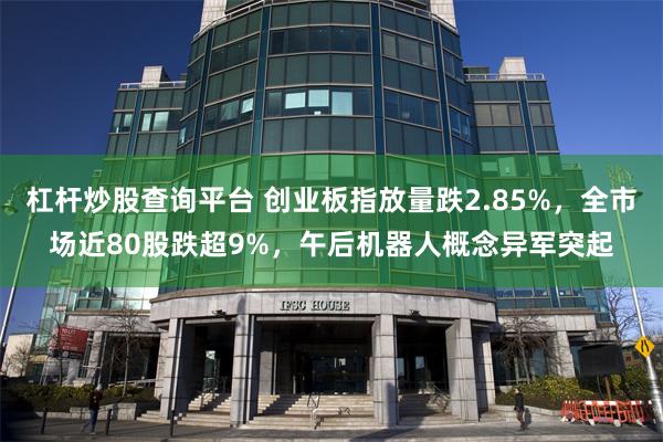 杠杆炒股查询平台 创业板指放量跌2.85%，全市场近80股跌超9%，午后机器人概念异军突起