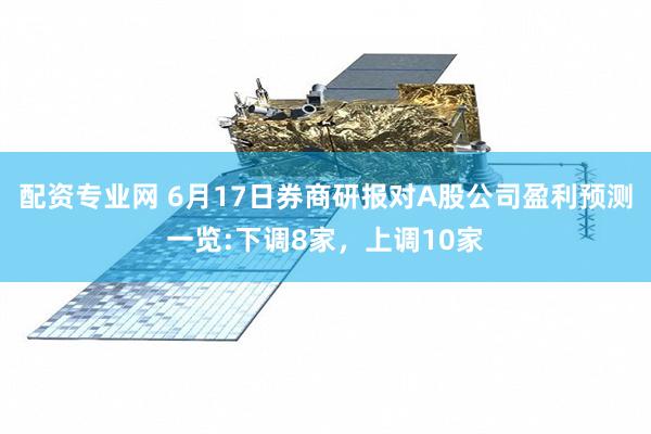 配资专业网 6月17日券商研报对A股公司盈利预测一览:下调8家，上调10家