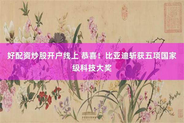 好配资炒股开户线上 恭喜！比亚迪斩获五项国家级科技大奖