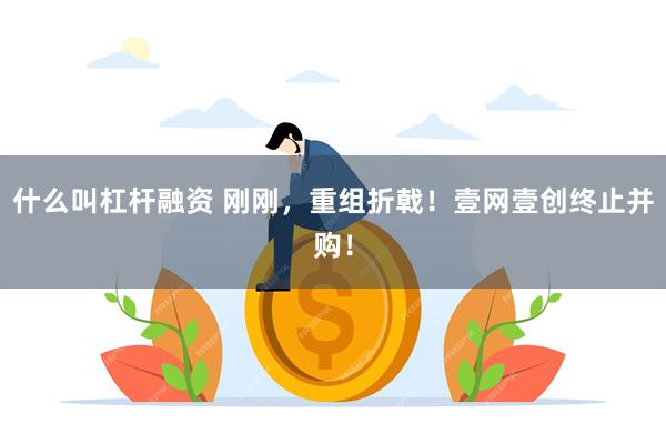 什么叫杠杆融资 刚刚,重组折戟!壹网壹创终止并购!