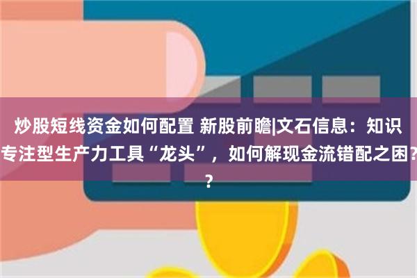 炒股短线资金如何配置 新股前瞻|文石信息：知识专注型生产力工具“龙头”，如何解现金流错配之困？