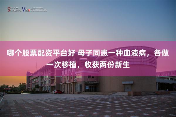 哪个股票配资平台好 母子同患一种血液病，各做一次移植，收获两份新生